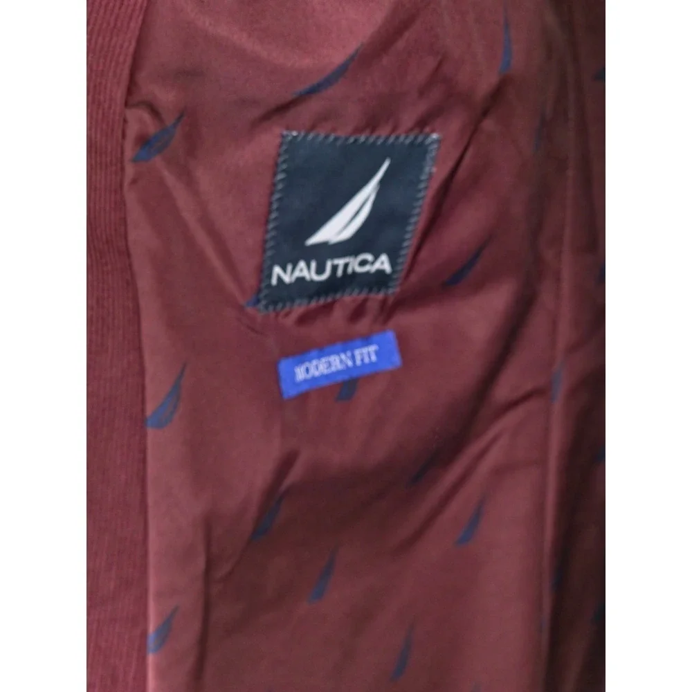 Nautica Sport Coat Mens 44R Red Bard Corduroy Elbow Patch Blazer Suit Jacket NWT
